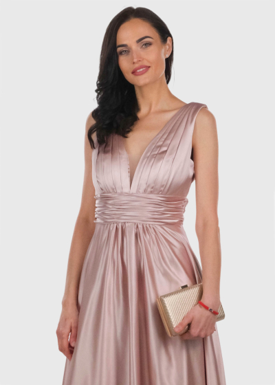 Alisanne beige long evening dress