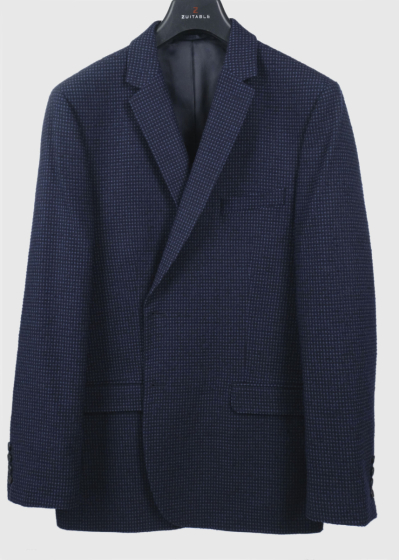 Branwen Plus Size dark blue woolen blazer
