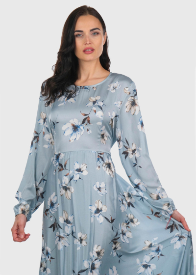 Dae mint long floral printed evening dress