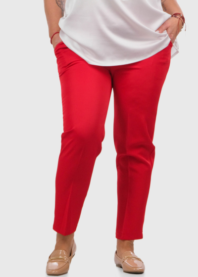 Julieta Plus Size red women's pants