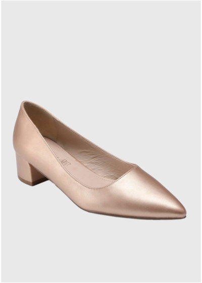 Enya Plus Size gold thick heeled shoes 
