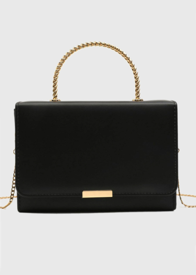 Efa black fold over clutch