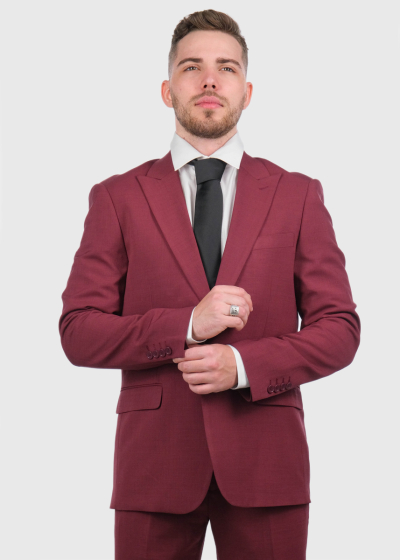Calin bordo pieguļošais vīriešu uzvalks