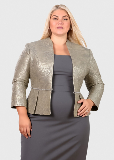 Delphia Plus Size grey dress with blazer