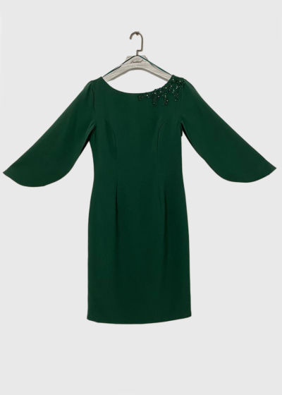 Santina green short evening dress