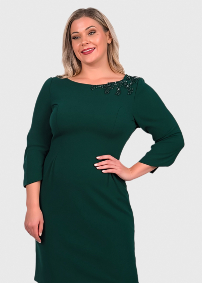 Santina zaļa īsa vakarkleita