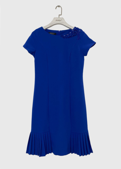 Gunesh blue short sleeve evening dress