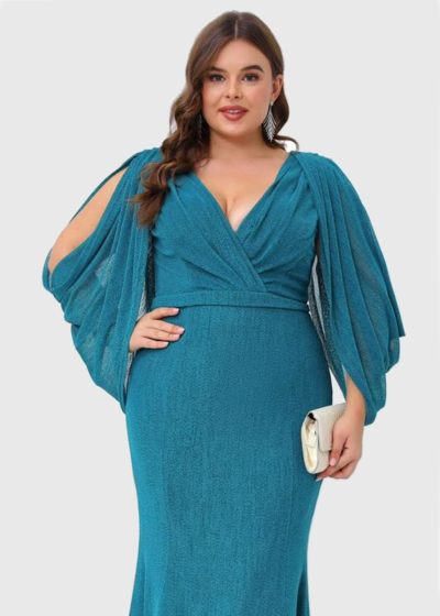 Idania Plus Size long fitting evening dress