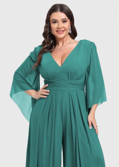 Isalie Plus Size green jumpsuit