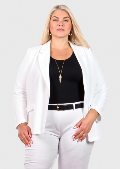 Arsinoуа Lielo izmēru balta sieviešu žakete