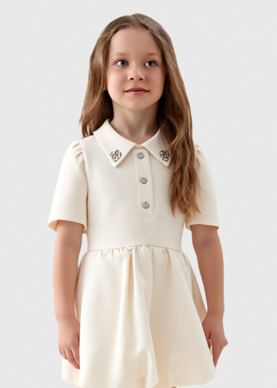 Kia light beige short dress