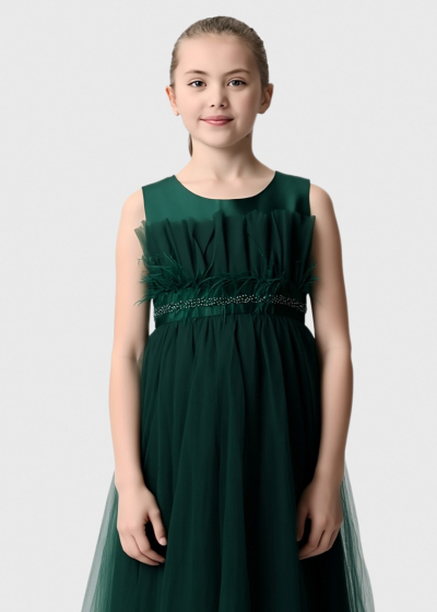 Kisha dark green dress