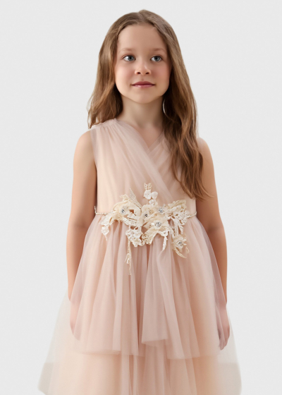 Corneliu light pink frill dress