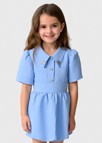 Kia light blue short dress