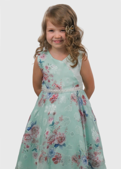 Kumi light blue dress in print