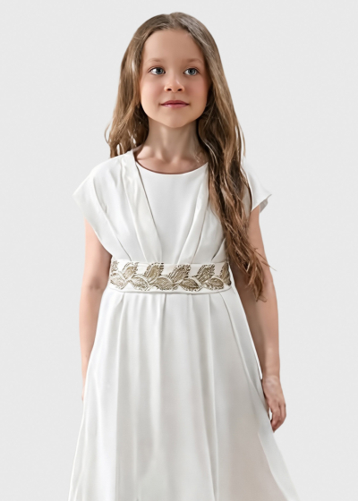 Kamilya white belted dress