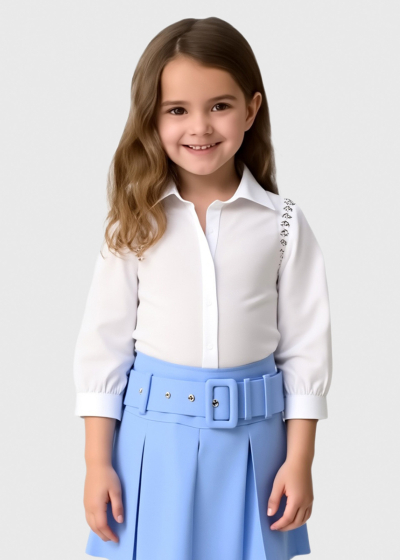 Leyla white blouse with crystals