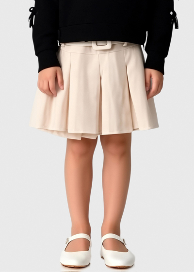 Villette beige pleated skirt 