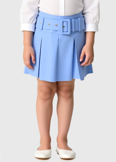 Villette light blue pleated skirt 