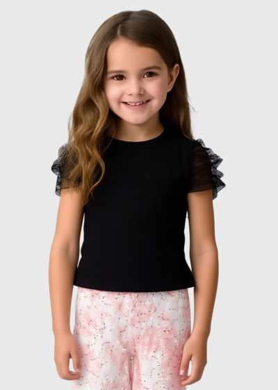 Kandy black short sleeve blouse