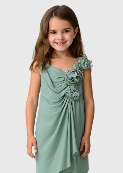 Korra green dress with embellished upper