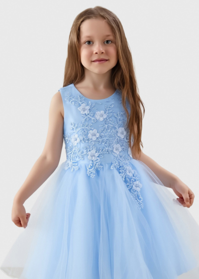 Keito light blue dress with embellished upper