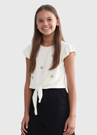 Sadie white blouse with ties