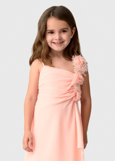 Korra light pink dress with embellished upper