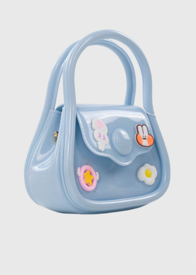 Zeynep light blue fold over bag 