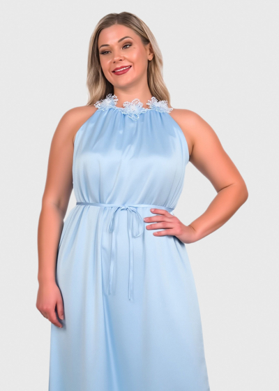 Yulia gaiši zila gara kleita 