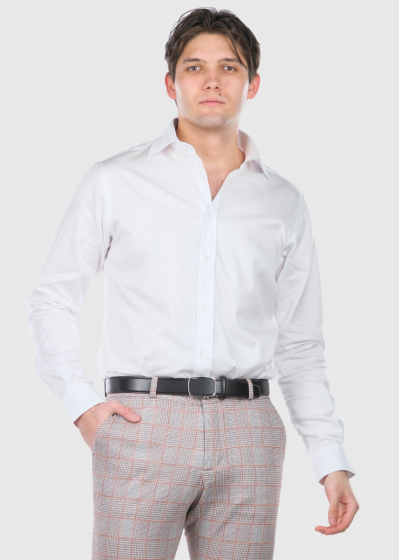 Bertoldo Slim Fit balts vīriešu krekls