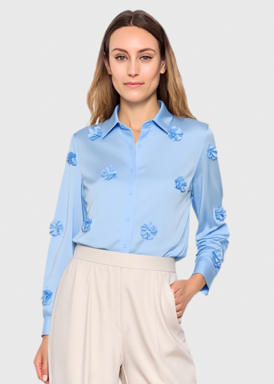 Viktoriia light blue women's blouse