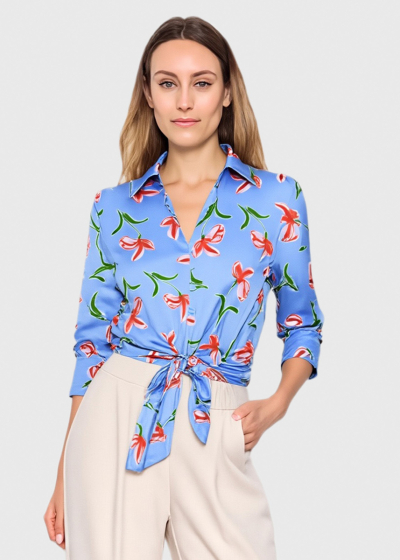 Vero light blue printed blouse