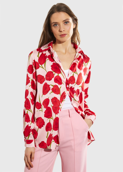Verle pink floral printed blouse