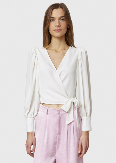 Tatjana balta blūze ar garām piedurknēm