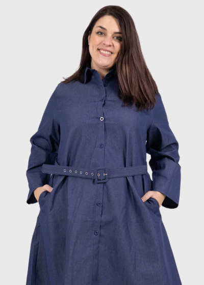 Tarja Plus Size blue denim dress