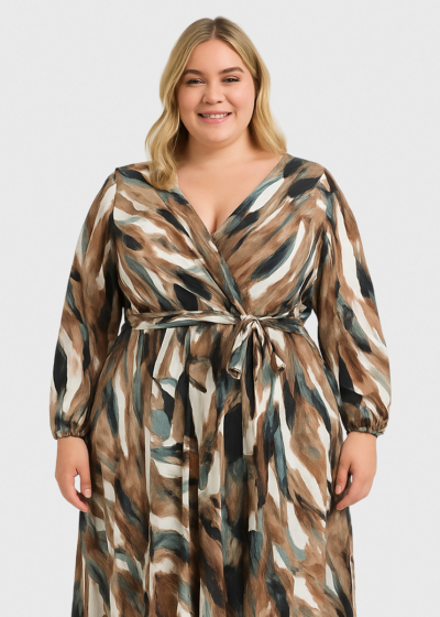 Tamasha Plus Size long patterned dress 