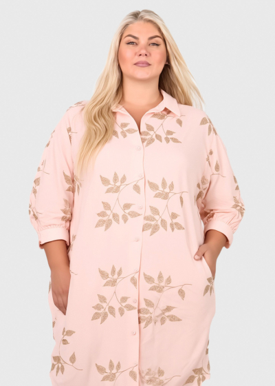 Asmita Plus Size pink buttoned dress