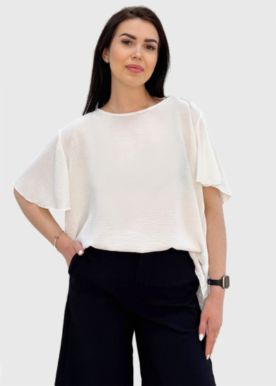 Tori white pleated blouse