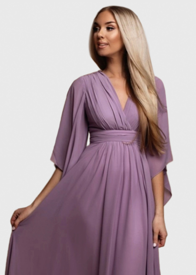 Windy purple long evening dress