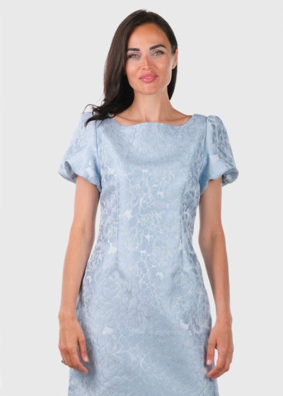 Raina light blue short evening dress