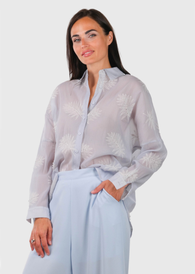 Ronel light blue long sleeve blouse