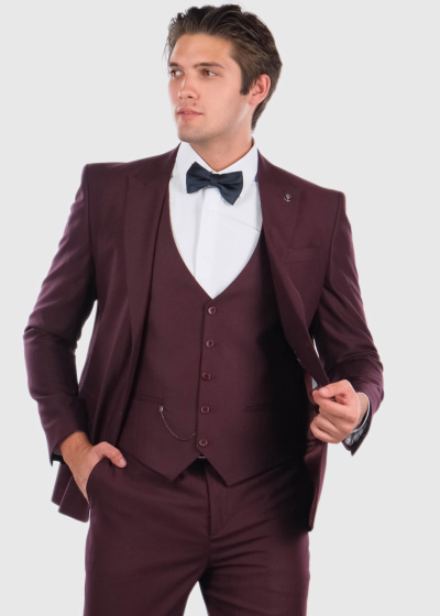 Teemu bordo pieguļošais uzvalks 