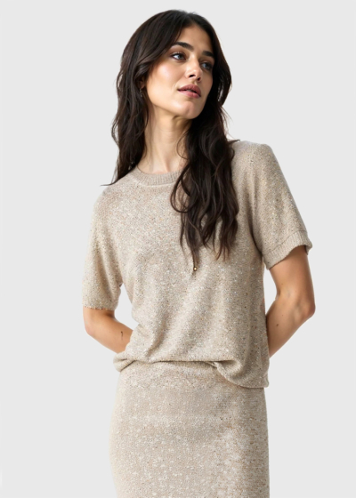 Beige sweater with sequins