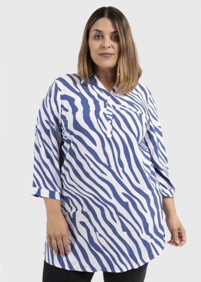 Katalin Plus Size zebra print tunic