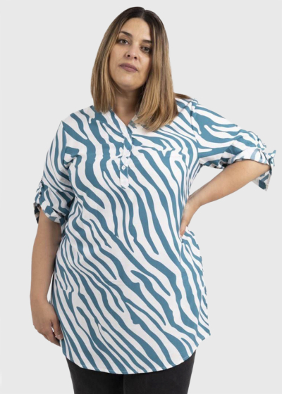 Katalin Plus Size zebra print tunic