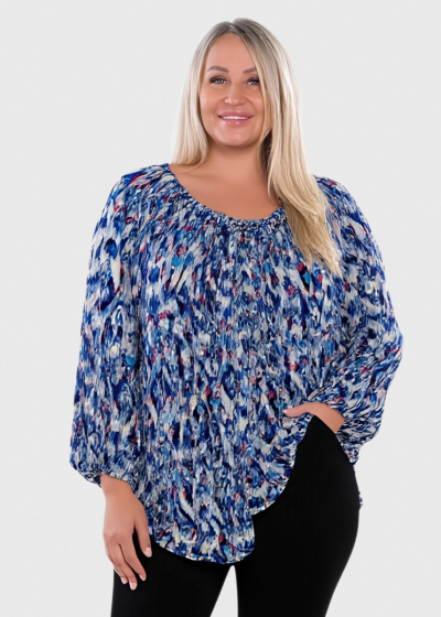 Sumi Plus Size blue oversized blouse