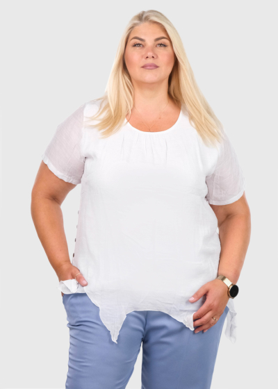 Kamini Lielo izmēru balta blūze