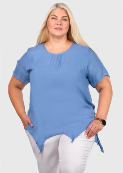 Kamini Lielo izmēru zila blūze