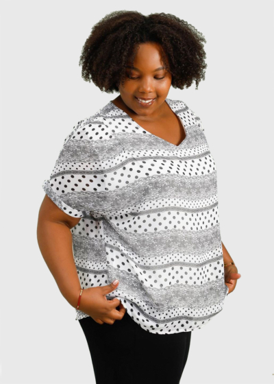 Turiana Plus Size printed blouse